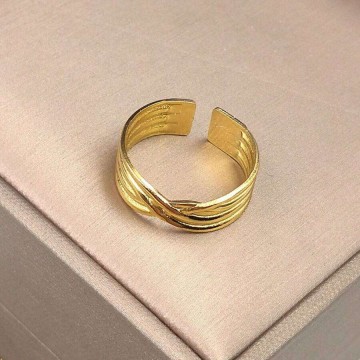 Arany színű Nemesacél divat gyűrű, állítható méret