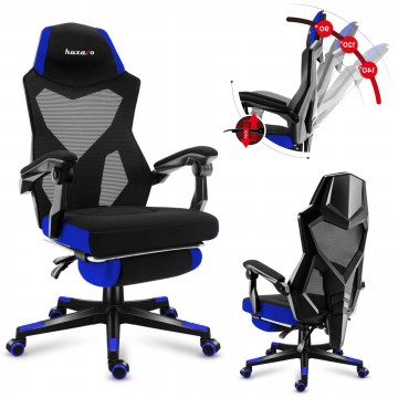 Astro 3.0 Blue Gamer szék lábtartóval - fekete-kék