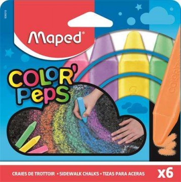 Aszfaltkréta, MAPED "Color`Peps", 6 különböző szín - 6...