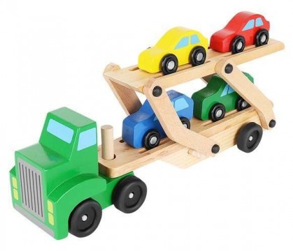 Autószállító kamion fa játék