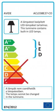Avide LED Mennyezeti Lámpa Cordelia 380*110m 2xE27