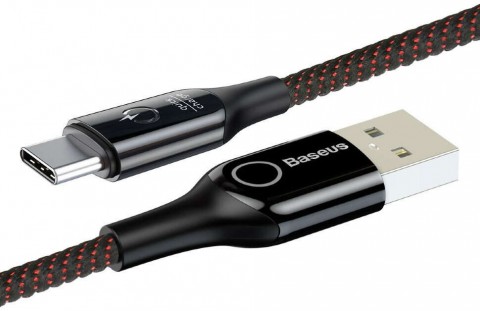 Baseus C-shaped Light USB kábel 1 M USB A USB C Fekete