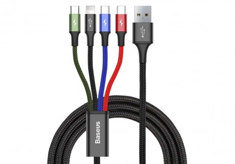Baseus CA1T4-B01 mobiltelefon kábel Fekete 1,2 M USB A Lightning ...