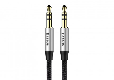 Baseus CAM30CS1 audio kábel 1,5 M 3.5mm Fekete, Ezüst