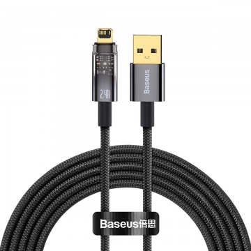 Baseus Explorer Series kábel USB - Lightning 2.4A kábel 2 m feket...