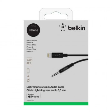 Belkin AV10172BT03-BLK audio kábel 0,9 M 3.5mm Fekete
