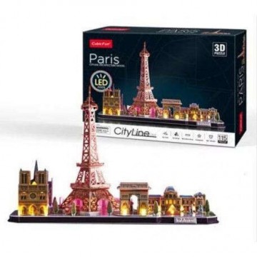 BonsaiBp 3D puzzle City Line Párizs LED-es 115 db-os puzzle (3D-L525)