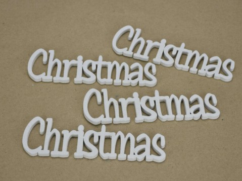 Christmas felirat fehér 15cm 4db/csomag