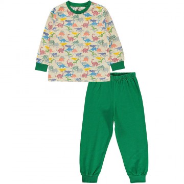 Civil Dínós bézs-zöld kisfiú pizsama (Méret 104-110)