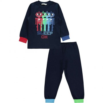 Civil Robotos éjkék kisfiú pizsama (Méret 104-110)