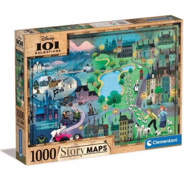 Clementoni Disney: 101 kiskutya térkép puzzle 1000db-os (39665)
