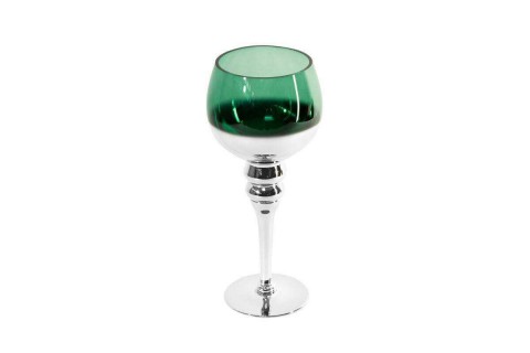 Cloe üveg gyertyatartó Sötétzöld 12x30 cm