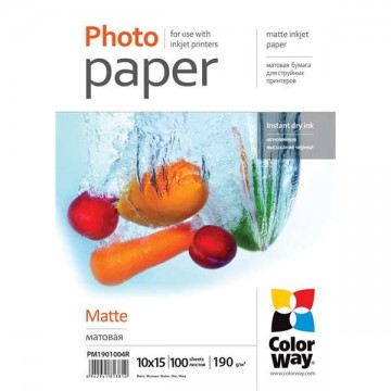Colorway fotópapír pm1901004r, matt (matte), 190 g/m2, 10x15, 100...