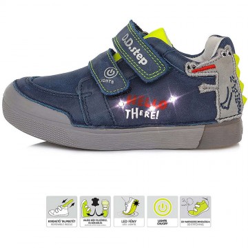 D.D.Step Krokodilos kék LED fényű cipő (Méret 30)