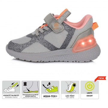 D.D.Step Szürke LED fényű sportcipő (Méret 33)