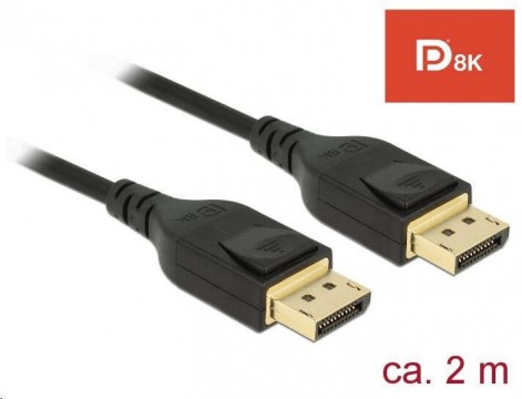 Delock DisplayPort kábel 8K 60 Hz 2 m DP 8K tanúsítvánnyal (85660)