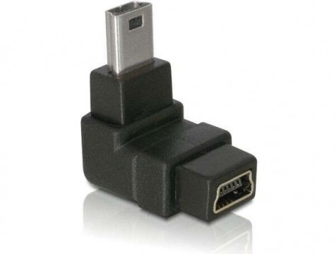 Delock DL65097 USB mini-B 5 tűs apa / anya 90° adapter
