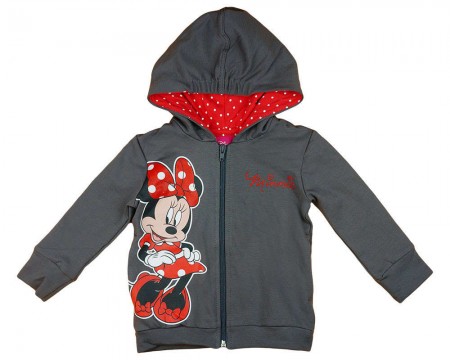 Disney kapucnis Kardigán - Minnie - szürke-piros