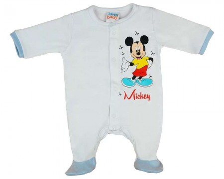 Disney Mickey pamut baba rugdalózó - fehér/kék (62)