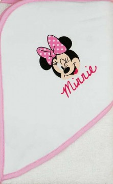 Disney Minnie kapucnis törölköző 100x110 cm - fehér