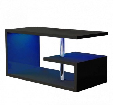 Dohányzóasztal  - RGB led világítással - 100 cm-es fekete