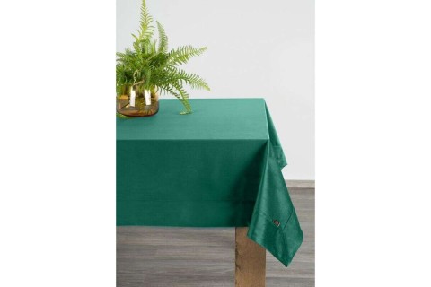 Egyszínű bársony asztalterítő Sötétzöld 145x260 cm