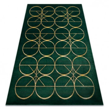 EMERALD szőnyeg 1010 glamour, elegáns körökben üveg zöld / arany...