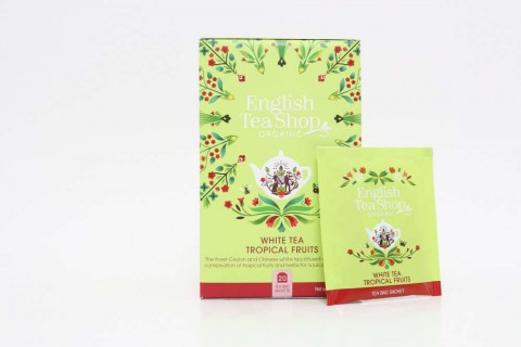 English Tea Shop Trópusi gyümölcsös fehér bio tea-filter, 20db...