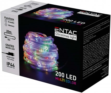 Entac Karácsonyi IP44 200 PVC Bevonatú Micro LED MC 20m