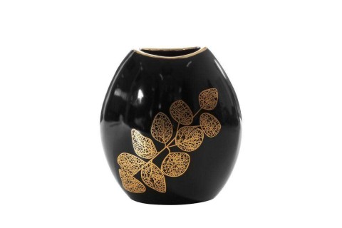 Erika váza Fekete/arany 22x12x25 cm