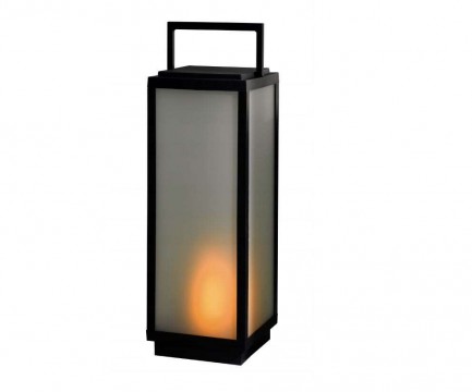 Fekete dekor LED lámpás lánghatással - 60 cm