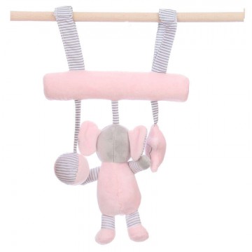 Felakasztható baby plüss játék - rózsaszín elefántos