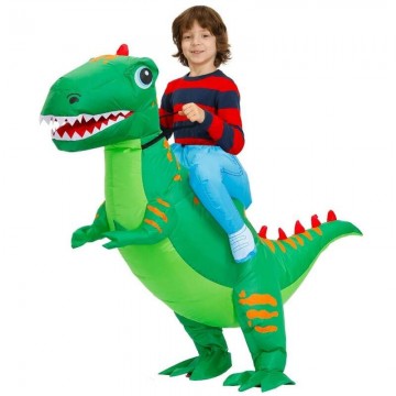 Felfújhatós gyermek jelmez - Zöld T-rex