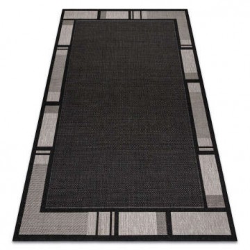 Fonott sizal floorlux szőnyeg 20195 FEKETE / ezüst 120x170 cm