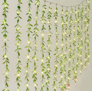 Függő leveles dekor fényfüzér 400 LED 3 x 2 m - Melegfehér