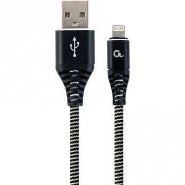 Gembird CC-USB2B-AMLM-1M-BW Lightning kábel Fekete, Fehér