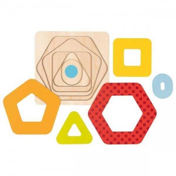 Geometriai formák emeletes puzzle - goki