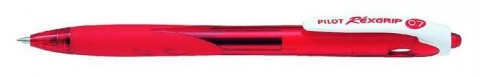 Golyóstoll, 0,27 mm, nyomógombos, PILOT "Rexgrip", piros