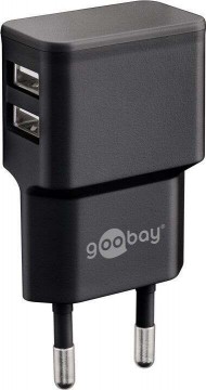 Goobay Hálózati 2x USB töltő 2.4A + USB-A - USB-C töltőkábel...