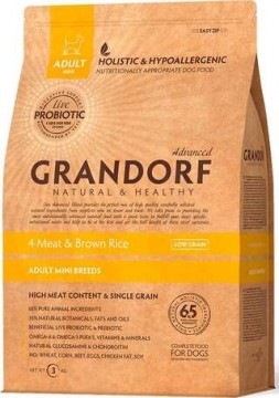 Grandorf Adult Mini Low Grain Hypoallergenic 4 Meat & Brown Rice ...
