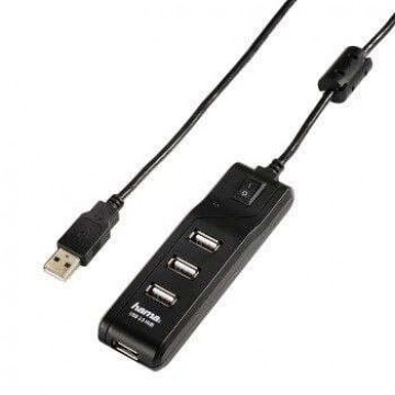 Hama USB 2.0 HUB 4 port fekete (54590)