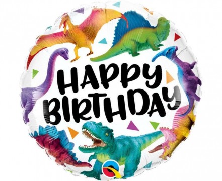 Happy Birthday Dinosaurs, Dinoszaurusz fólia lufi 46 cm