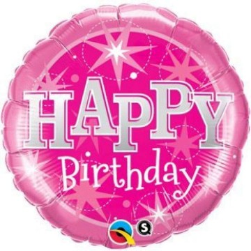 Happy Birthday Pink fólia lufi 46 cm