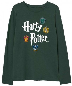 Harry Potter gyerek hosszú ujjú póló zöld 6év