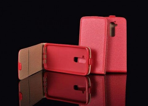 Huawei P10 piros szilikon keretes vékony flip tok