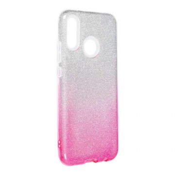 Huawei P40 Lite E Biling Ezüst- Pink szilikon tok