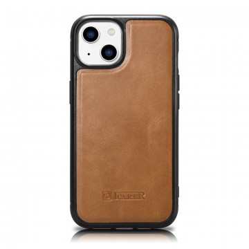 iCarer Leather Oil Wax tok valódi bőrrel iPhone 14 Plus (MagSafe ...
