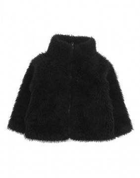 IDEXE fekete szőrmés kabát