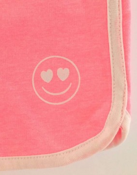 IDEXE kislány smiley mintás neonrózsaszín rövidnadrág