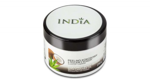 India Cosmetics - kókuszos testradír kendermagolajjal  250 g